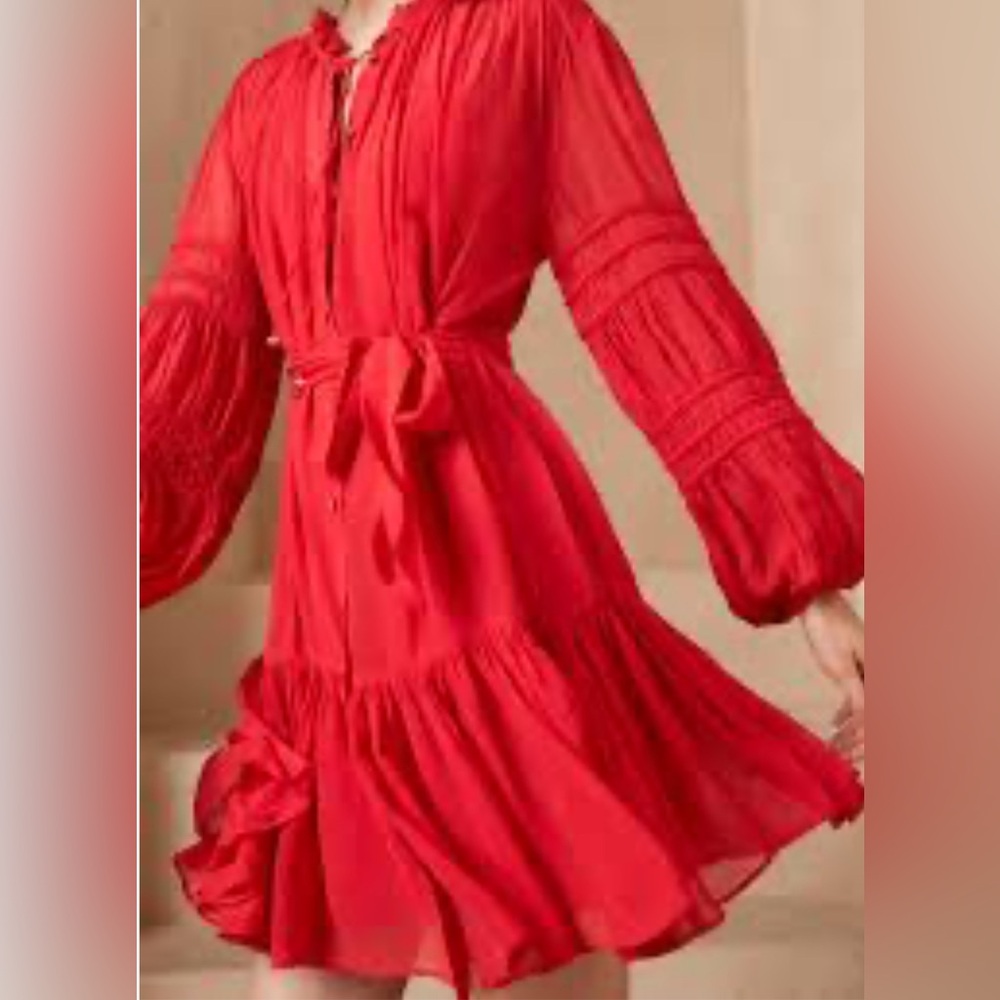 Banana Republic CRINKLE SHIRTDRESS WITH SILK